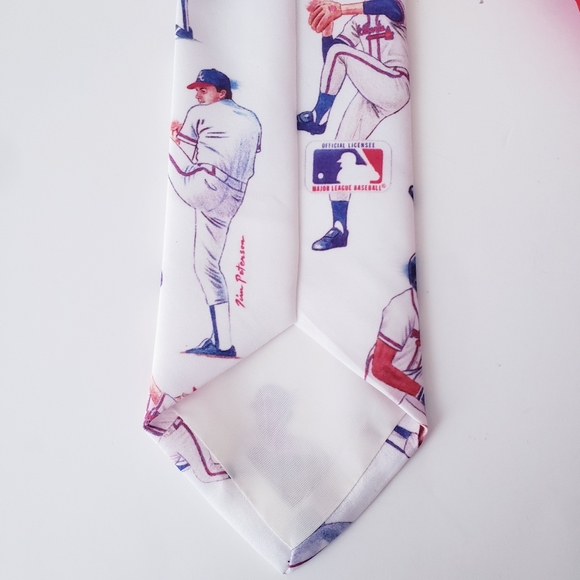 Vintage Ralph Marlin Atlanta Braves Baseball Tie - Picture 6 of 11